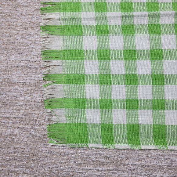 VTG Cannon Tea Towel Kitchen Dish Rag Green Gingham Linen Deadstock Set of 2 - Picture 8 of 11